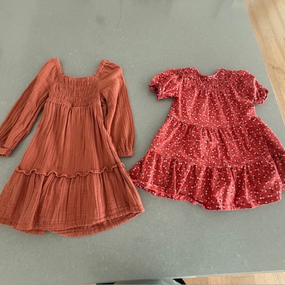 2 Little Girl Old Navy XS (4-5)  Red Rust A-Line Dresses (Worn 1-2 times) EUC - Picture 8 of 8